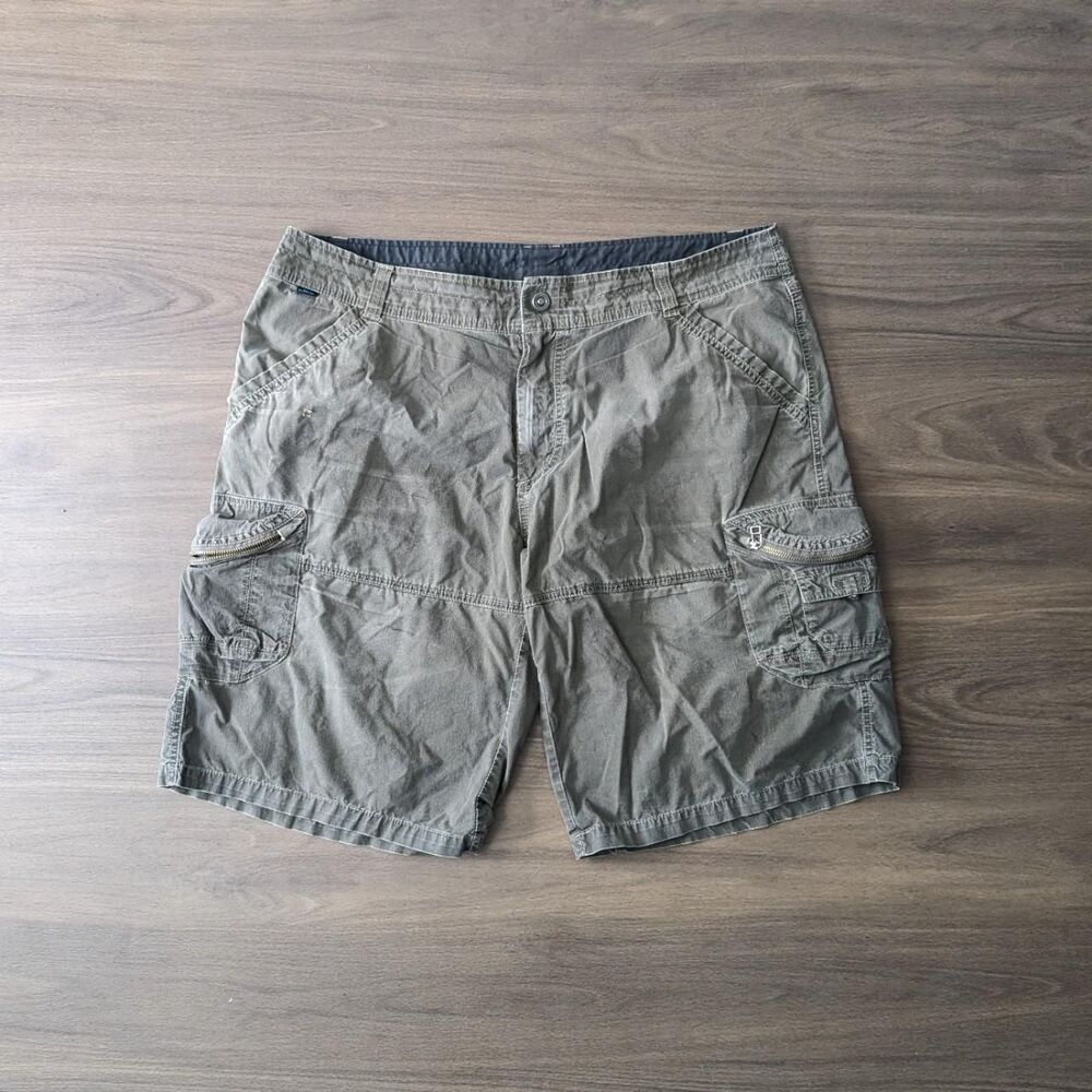 Kuhl Olive Green Stonewash Catgo Shorts Lightweight hiking Size 40 waist